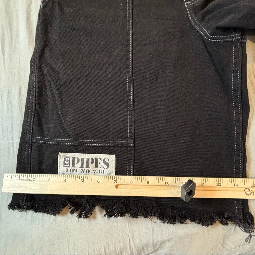 Vintage‎ Y2k Lee Pipes Jean Shorts Baggy Denim Men’s 32 Black Skater Bmx